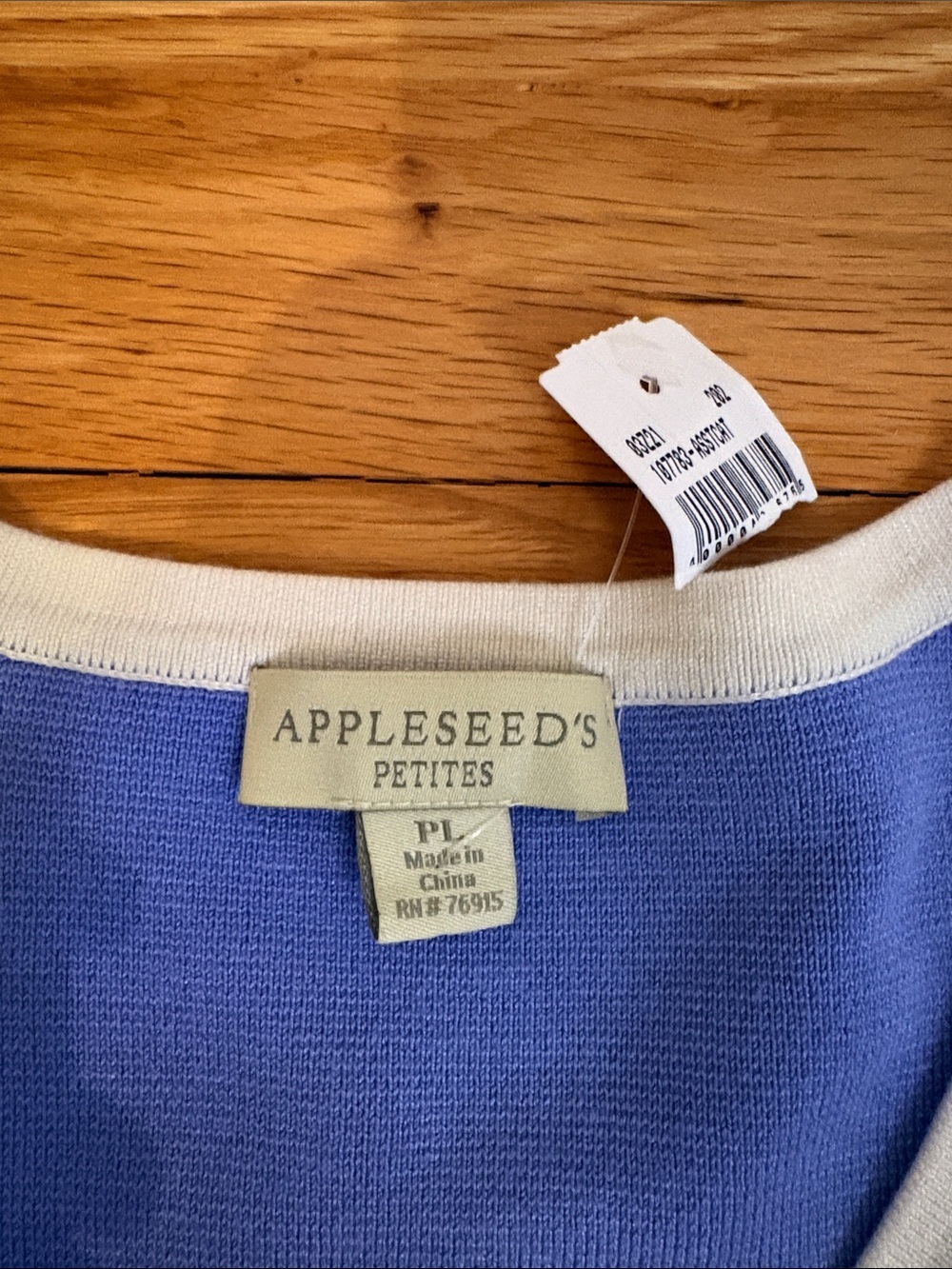 Appleseeds Periwinkle Blue Knit Cardigan with White Trim PL - Picture 2 of 6
